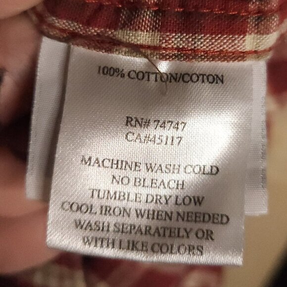 RedHead Bg & Tall Red Cream Plaid Button Down Shirt 2XL - Picture 5 of 5